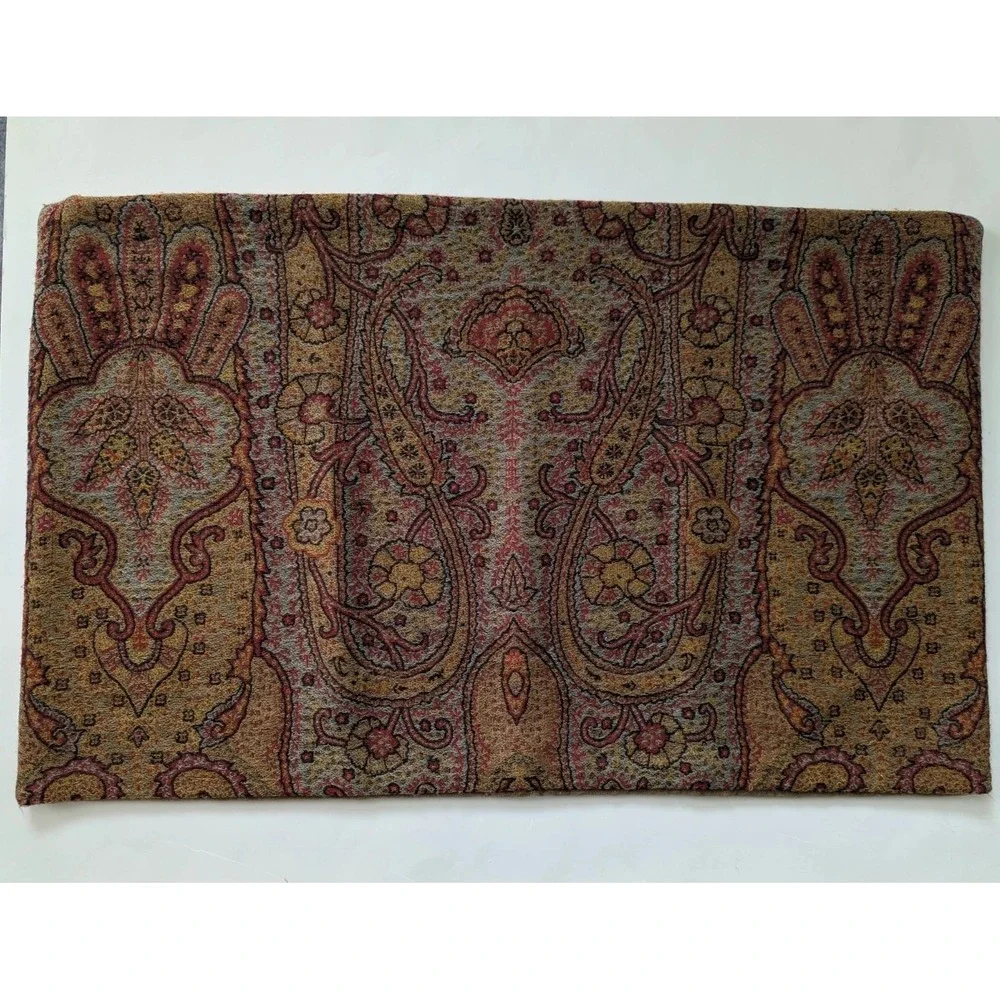 Pottery Barn Pillow Sham Cover Wool Cotton Zipper Multicolor 16x26 Zip Closure